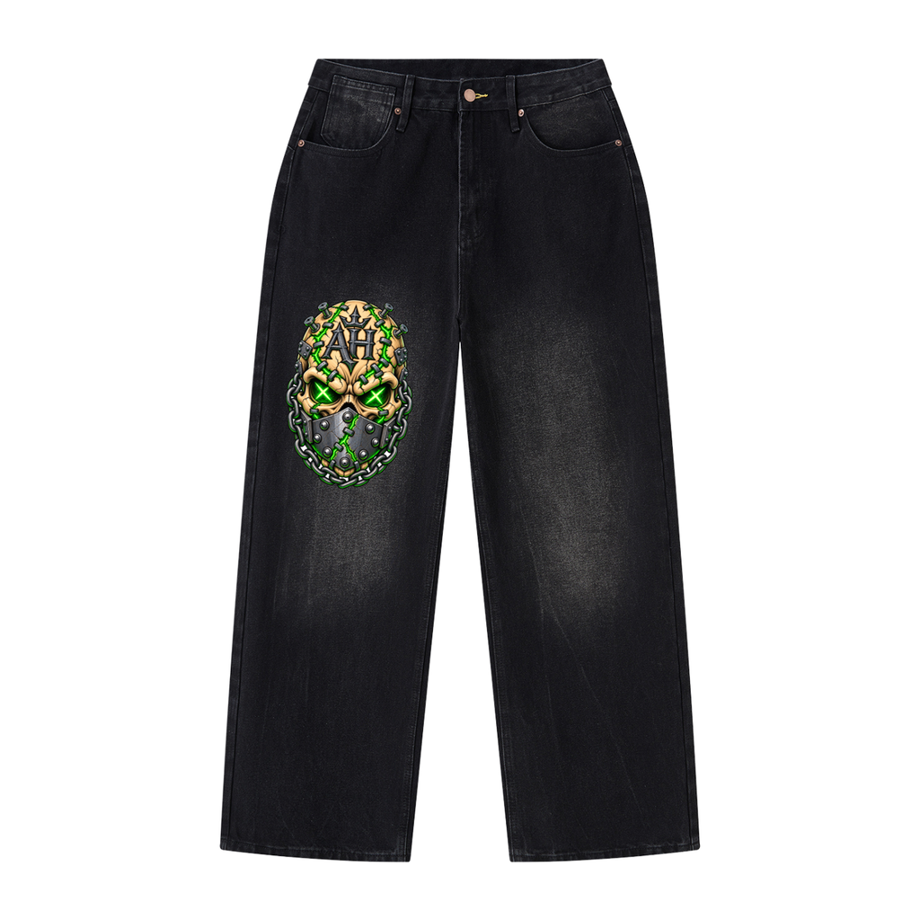 Rebuilt Skull Wide-Leg Jeans