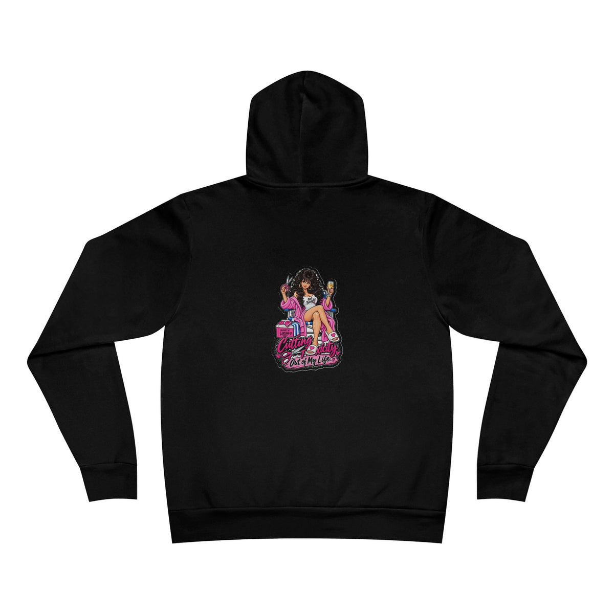 Snatcher Hoodie — black, Killer Quotes design printed on the back, Alter House raven logo on the chest