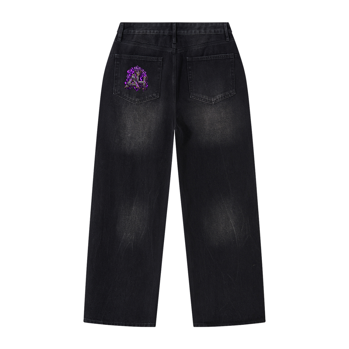 Shadow Skull Wide-Leg Jeans